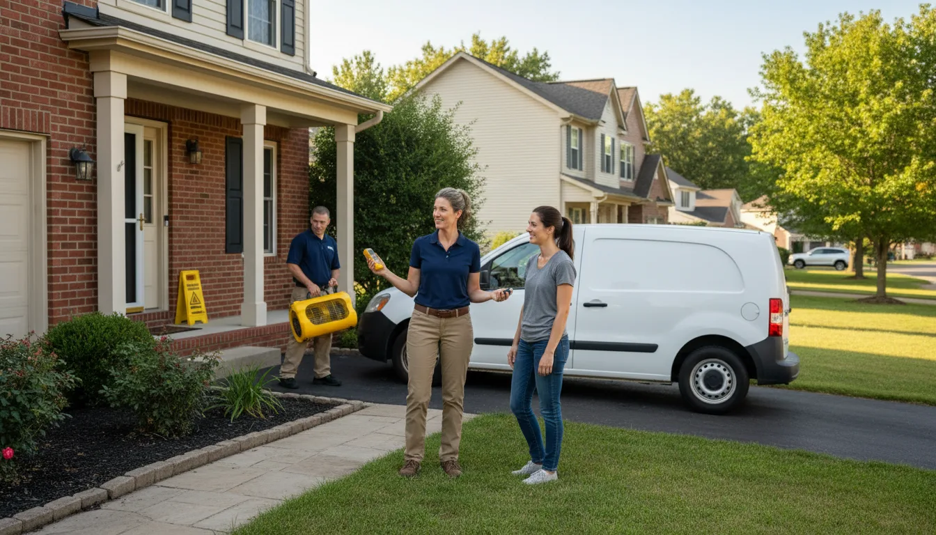 Residential water damage restoration in Riverton, IL